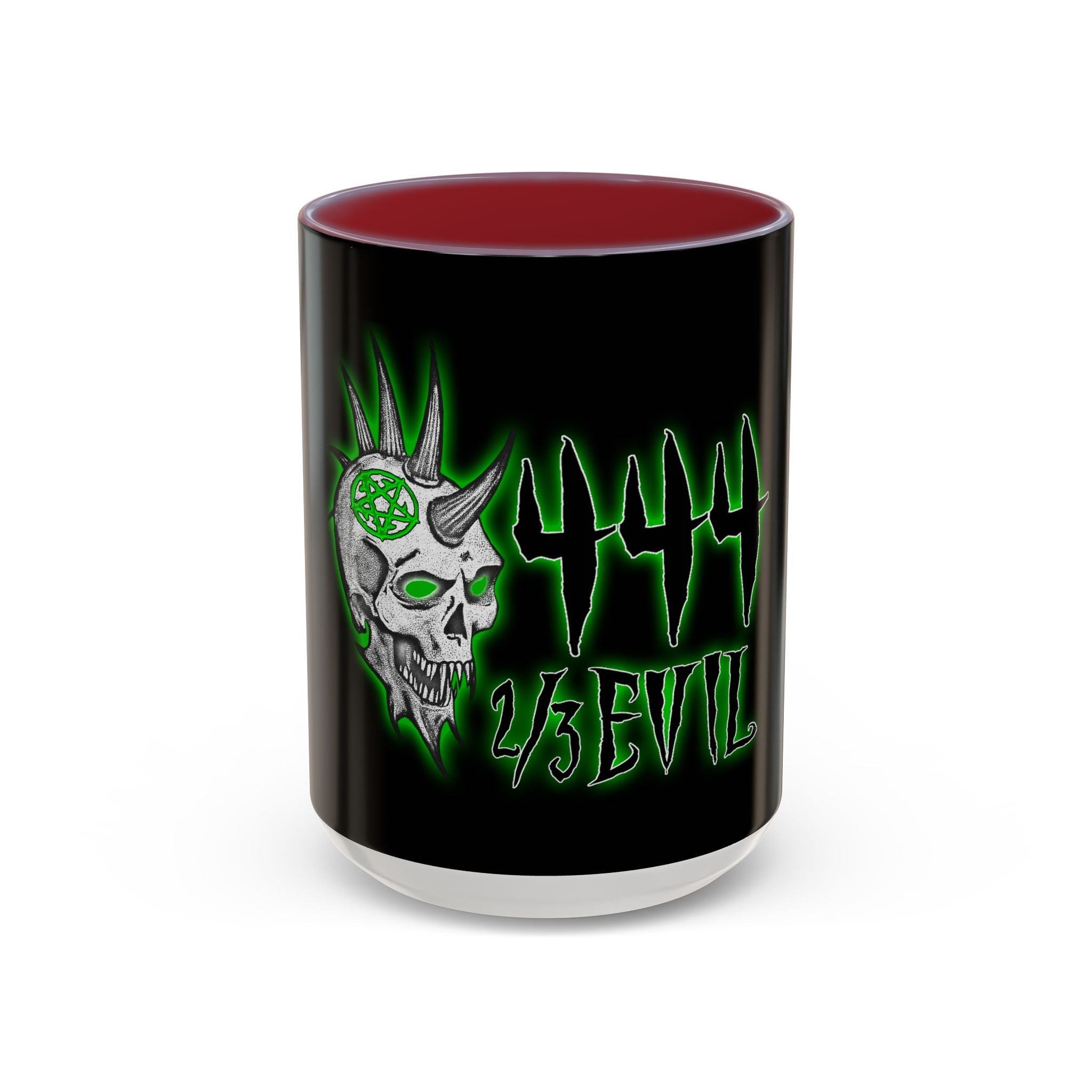 2/3 Evil Punk Skull / Accent Coffee Mug 11/15oz