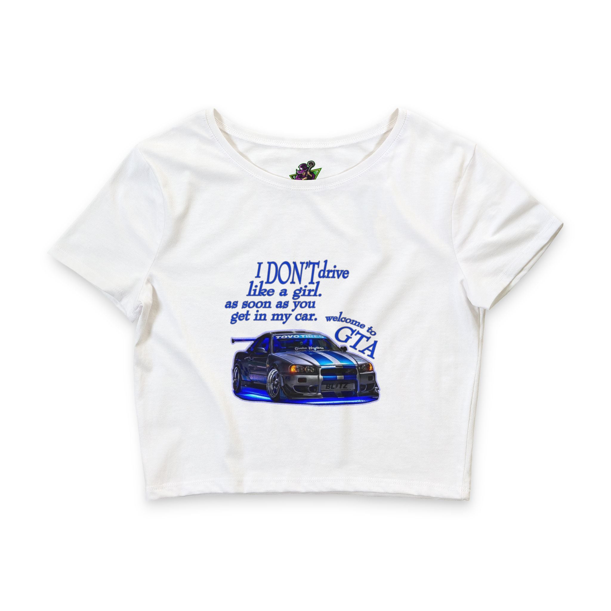 I Don't Drive Blue /Crop Tee