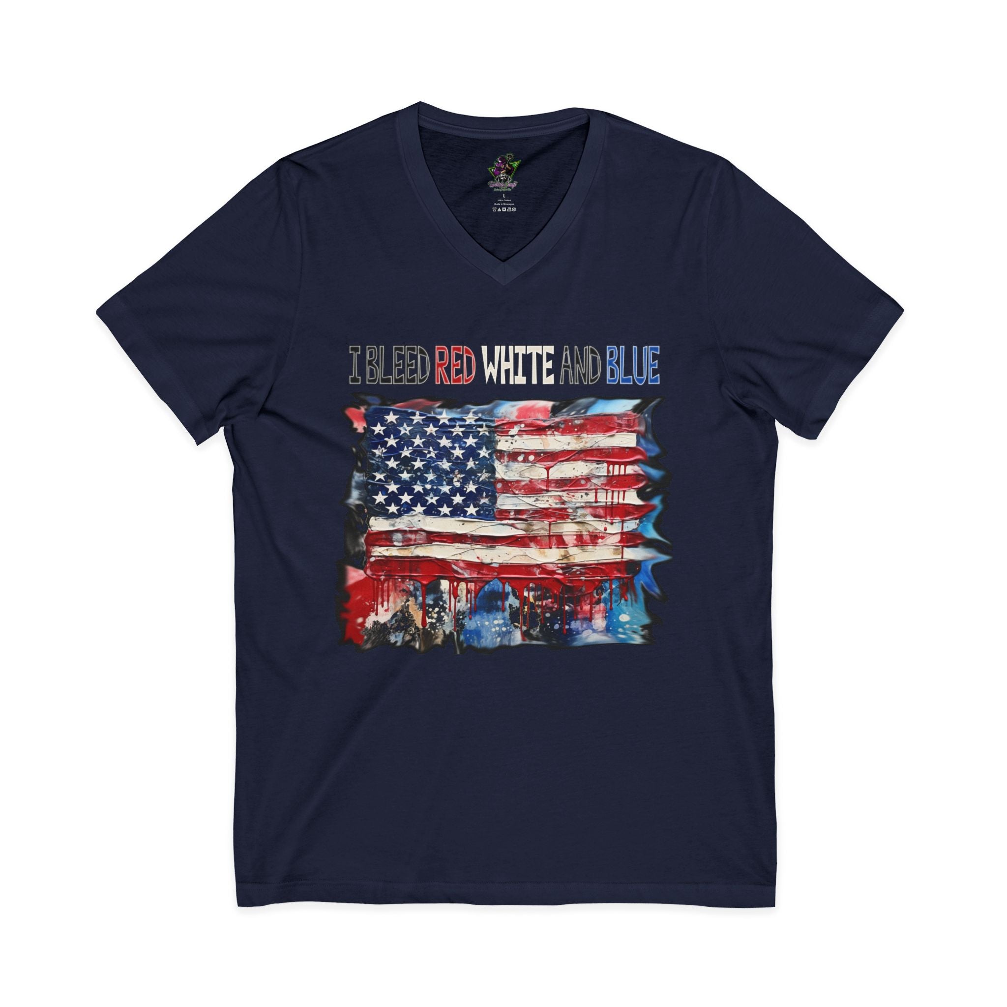 Bleed Red White & Blue / V‑Neck Tee