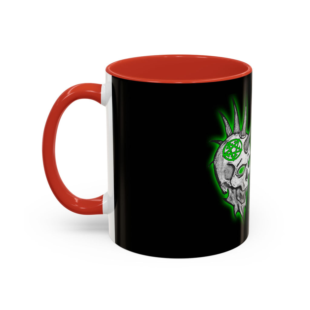 2/3 Evil Punk Skull / Accent Coffee Mug 11/15oz