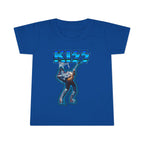 Toddler T-Shirt - KISS Band Graphic Tee (Blue Retro Rock Guitar Design)