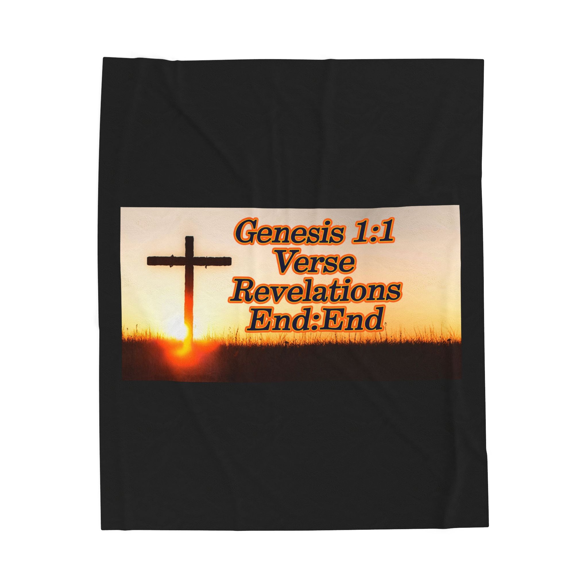 Genesis 1:1 / Revelations End:End / Velveteen Plush Blanket