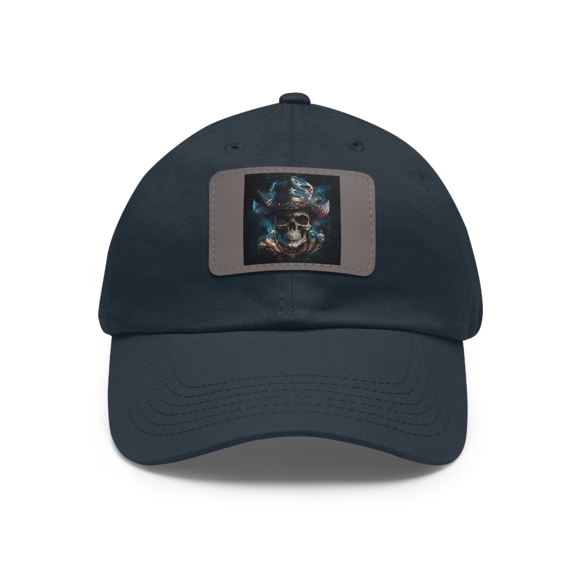 Skull Cowboy / Leather Patch Hat