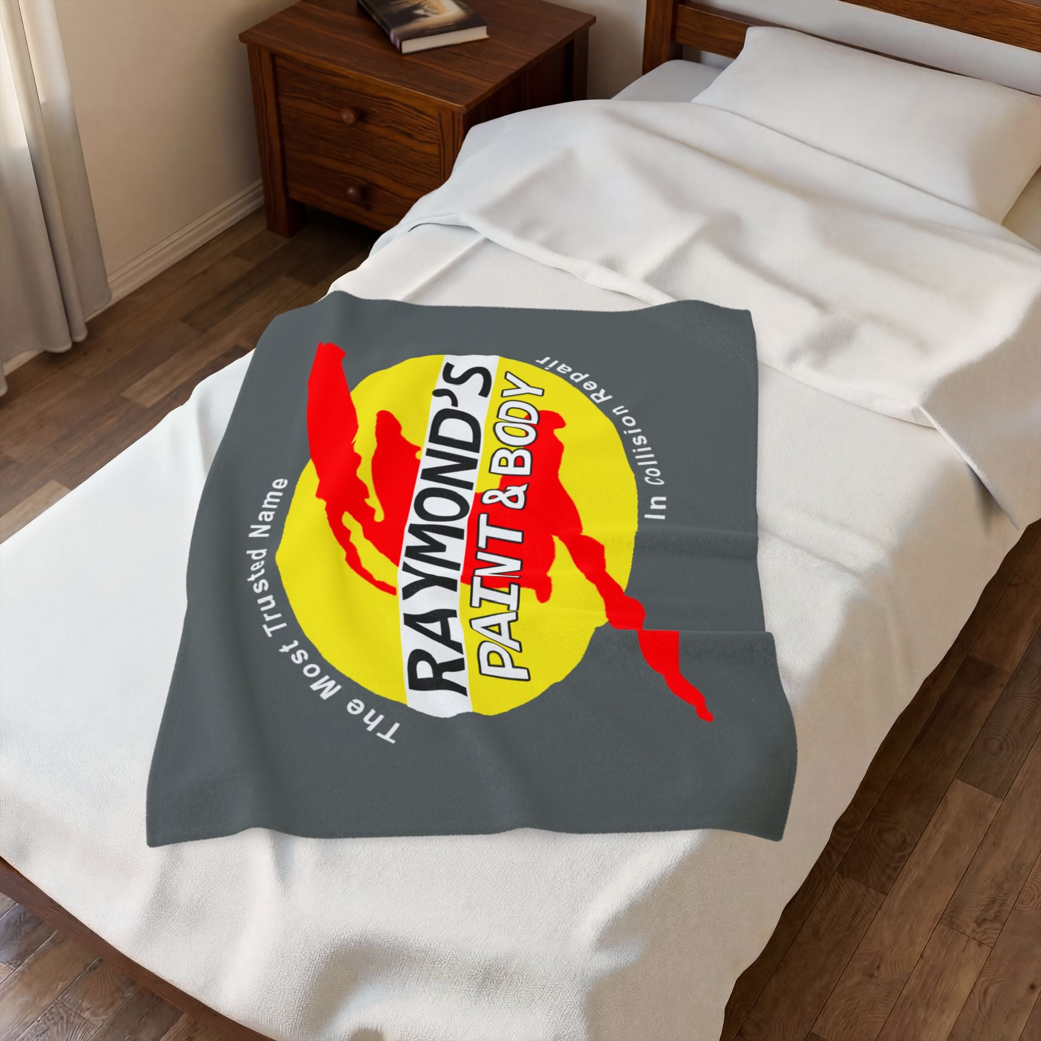 Raymond's Paint & Body Logo / Velveteen Plush Blanket