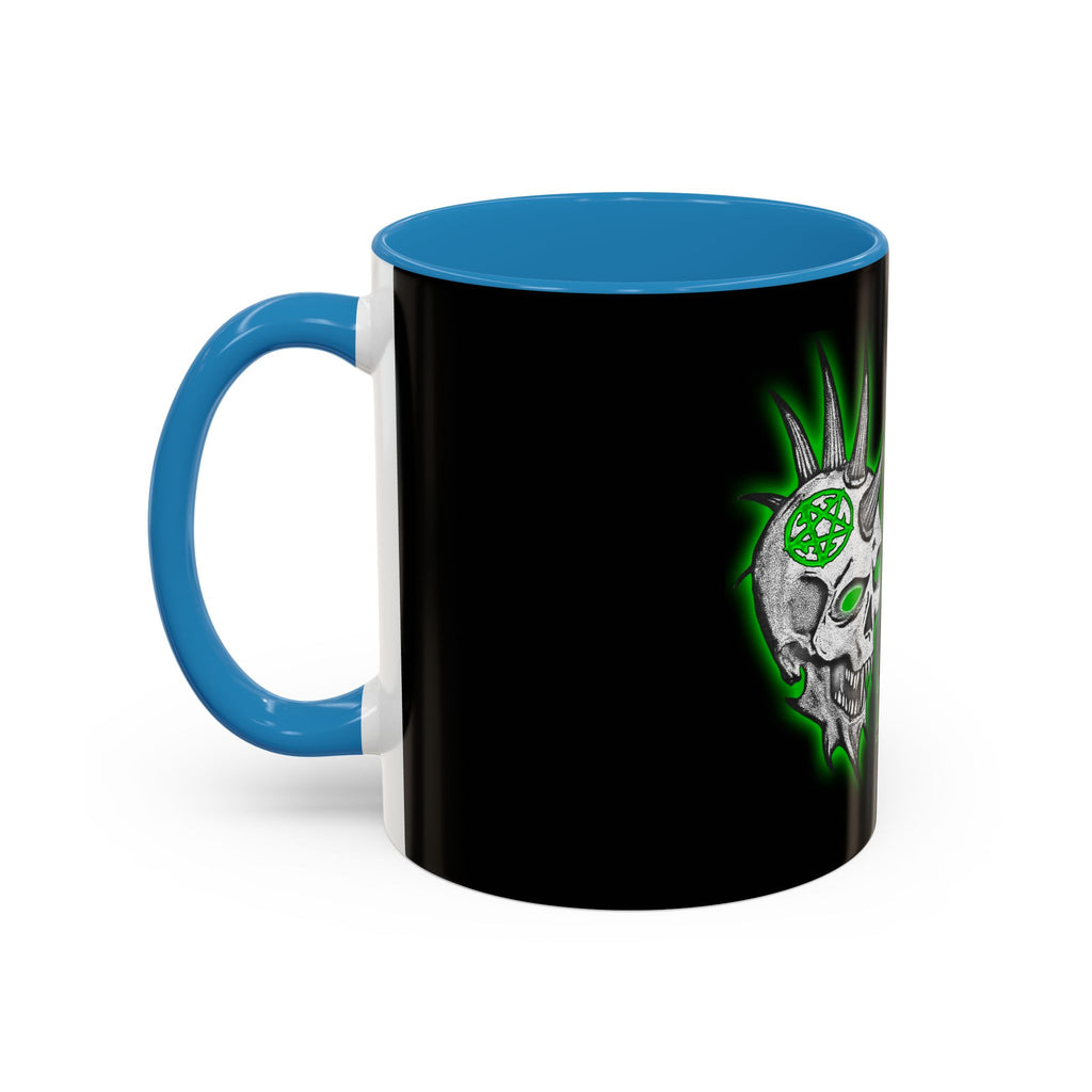 2/3 Evil Punk Skull / Accent Coffee Mug 11/15oz