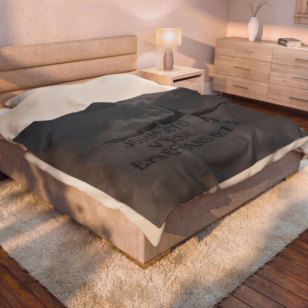 John 3:16 / Ephesians 6:17 / Velveteen Plush Blanket
