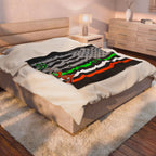 American / Ireland Flag / Velveteen Plush Blanket