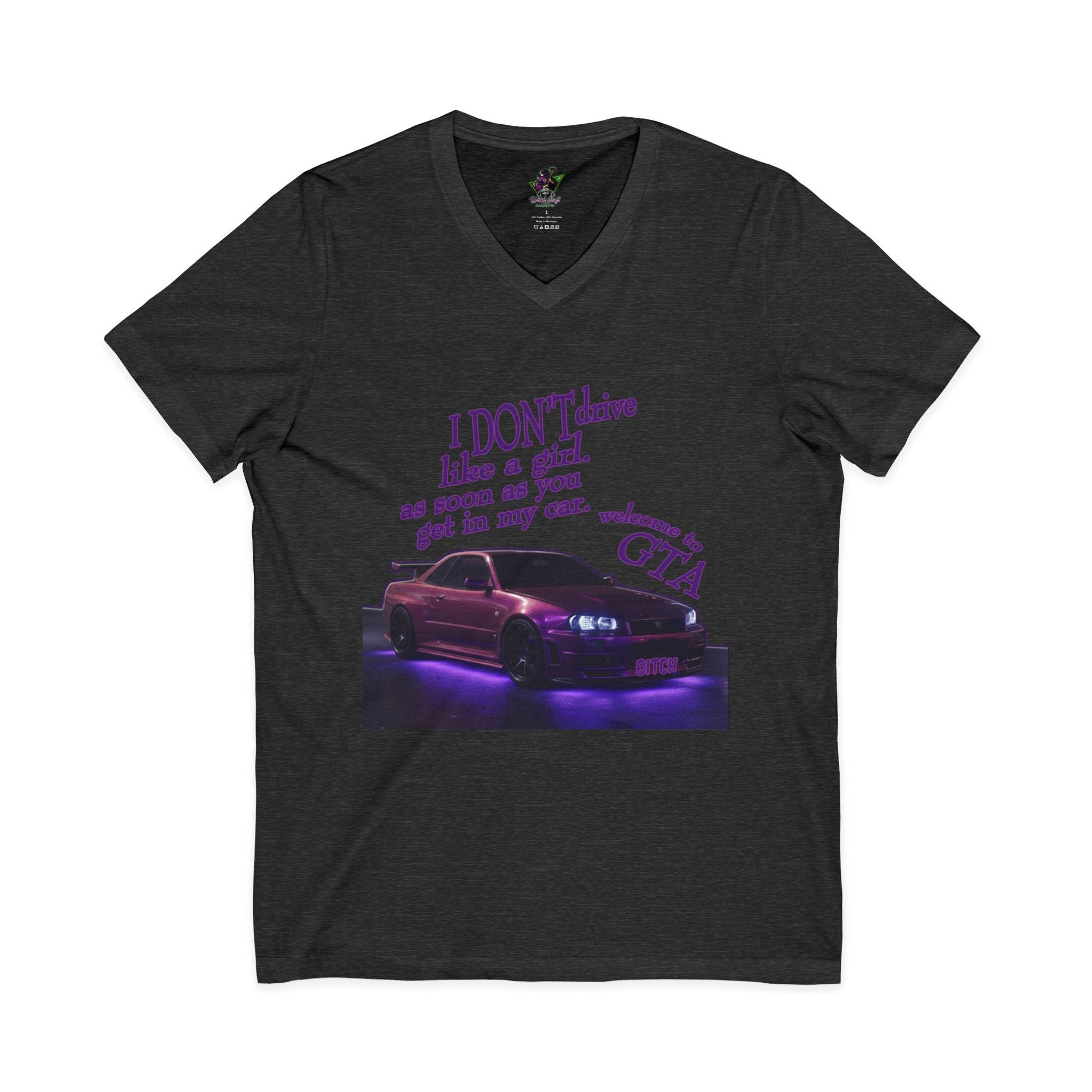 Don't Drive Like a Girl Purple / V-Neck Tee
