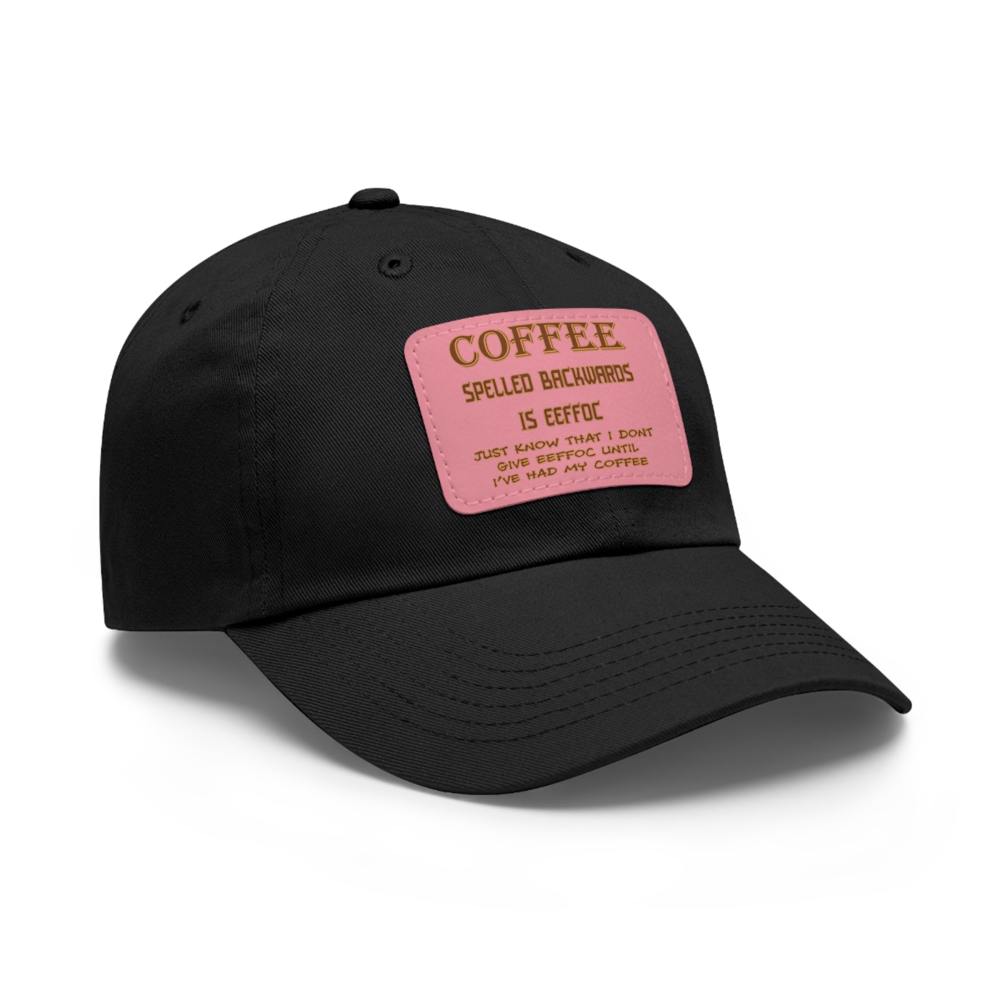 Coffee Spelled Backwards Is EEFFOC/ Leather Patch