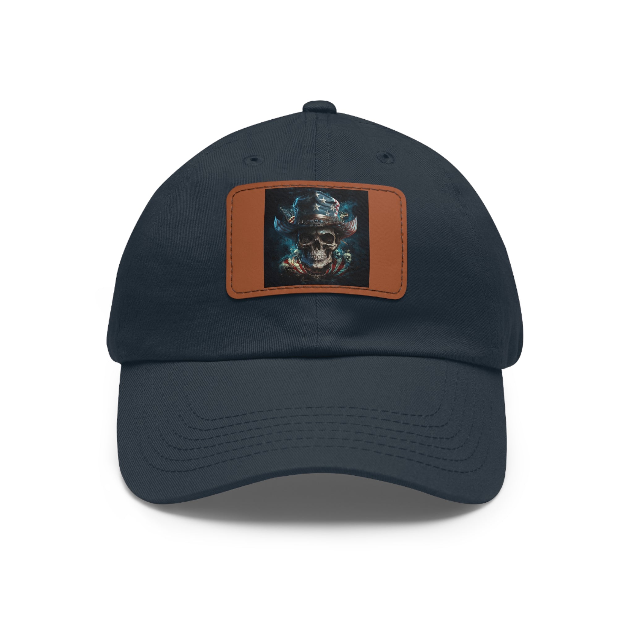 Skull Cowboy / Leather Patch Hat