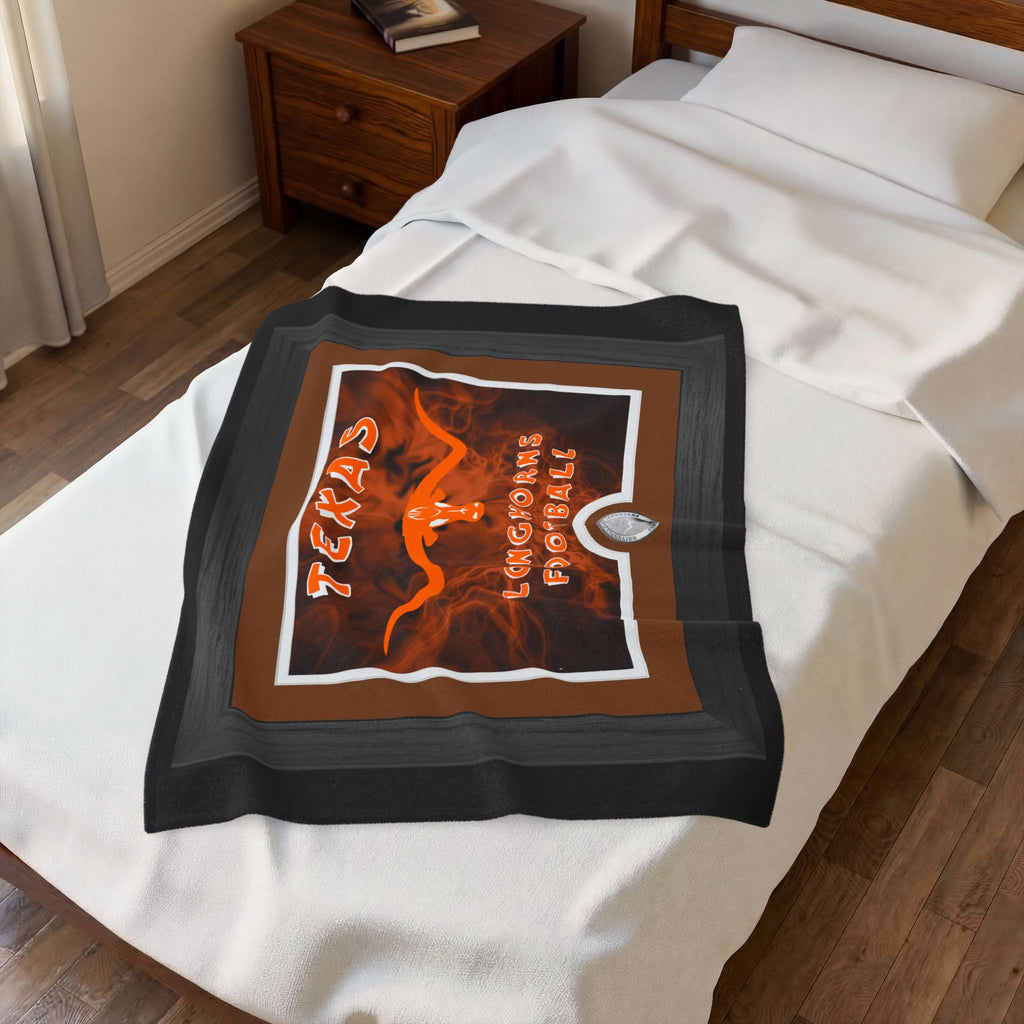 Texas Longhorns Framed / Velveteen Plush Blanket