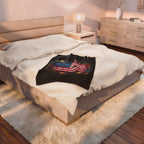 American Brick Flag / Velveteen Plush Blanket