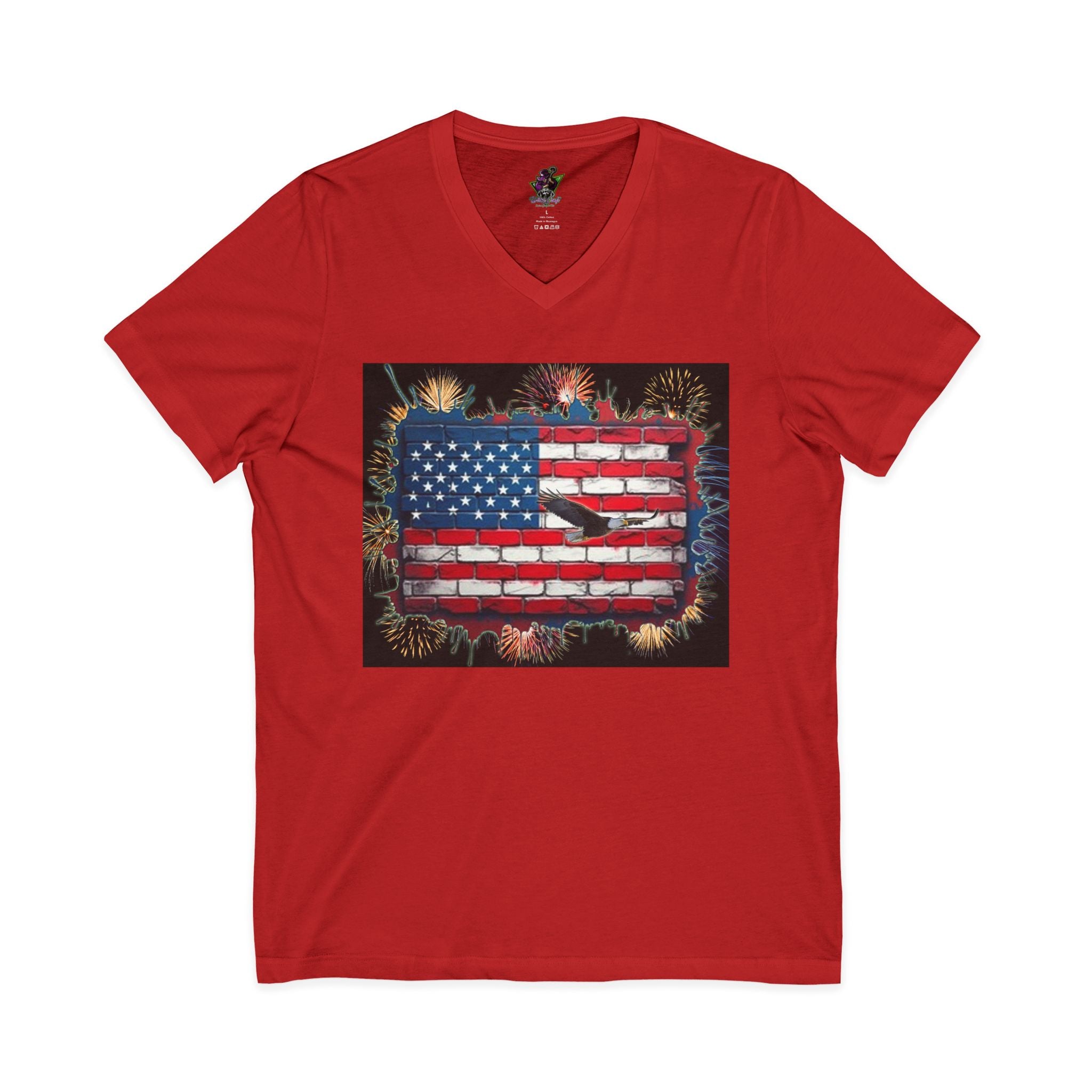 American Brick Flag / V-Neck Tee