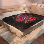 Patriotic Dog Heart / Velveteen Plush Blanket