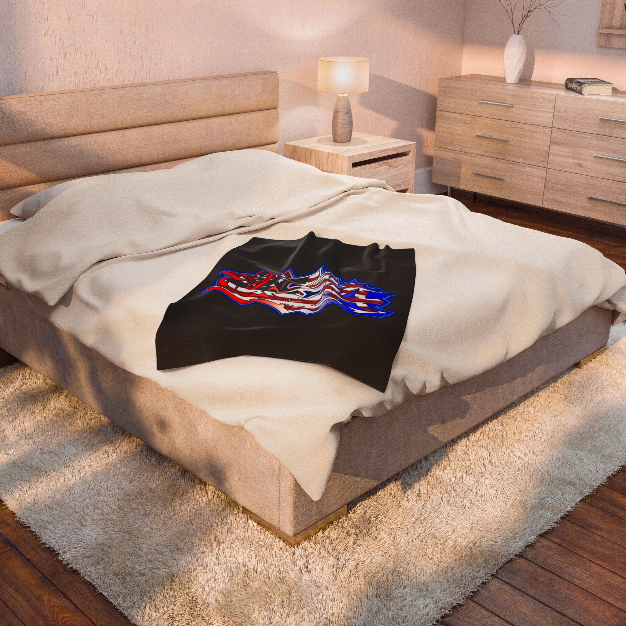 USA Graffiti / Velveteen Plush Blanket
