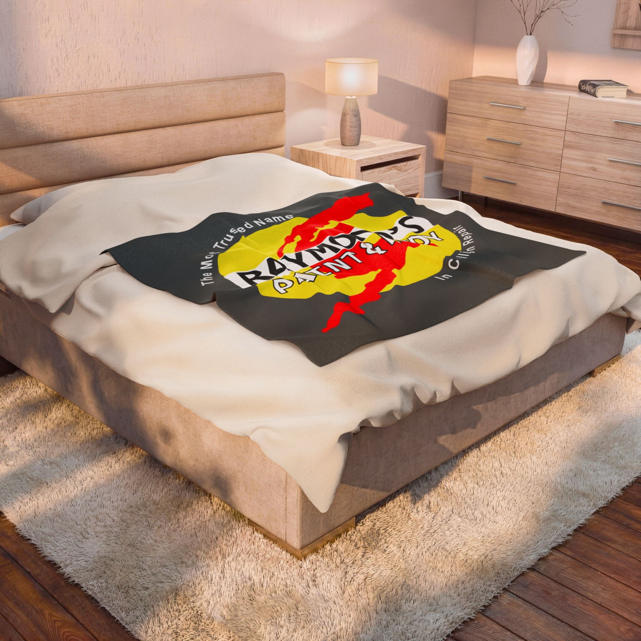 Raymond's Paint & Body Logo / Velveteen Plush Blanket