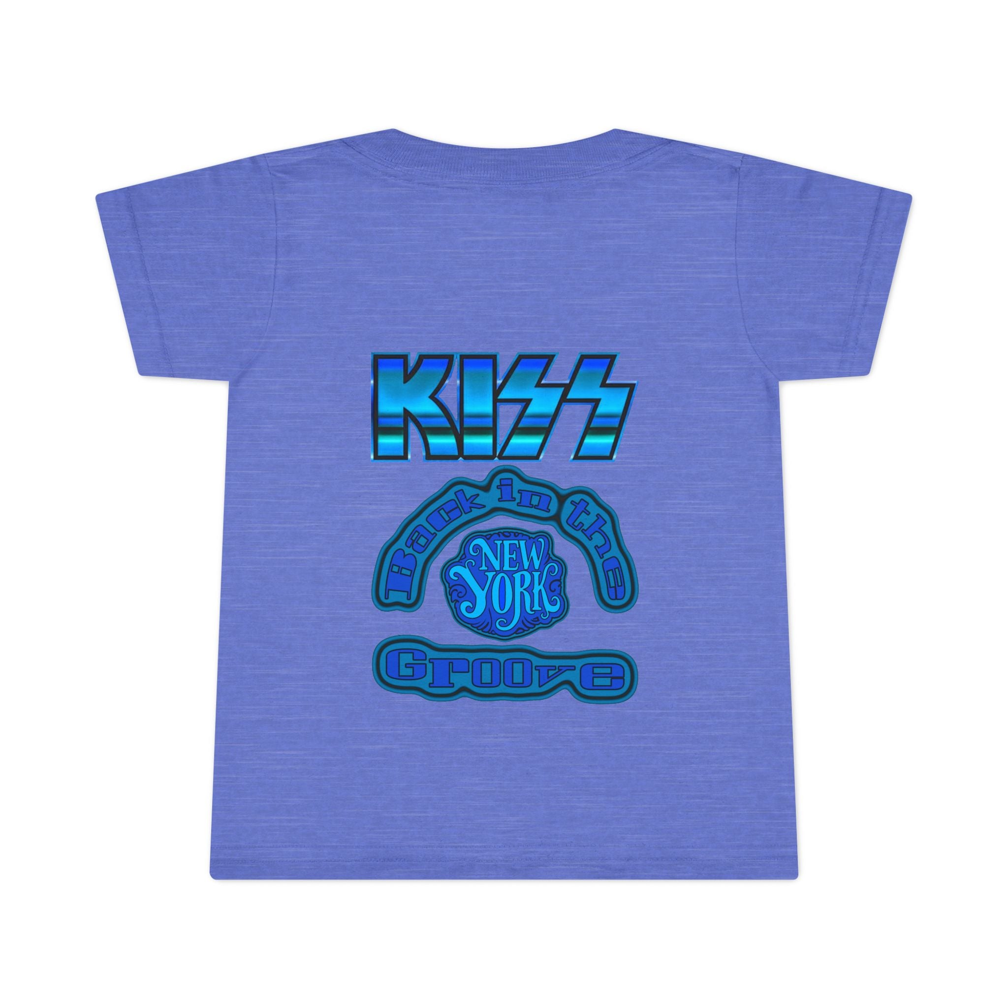 Toddler T-Shirt - KISS Band Graphic Tee (Blue Retro Rock Guitar Design)