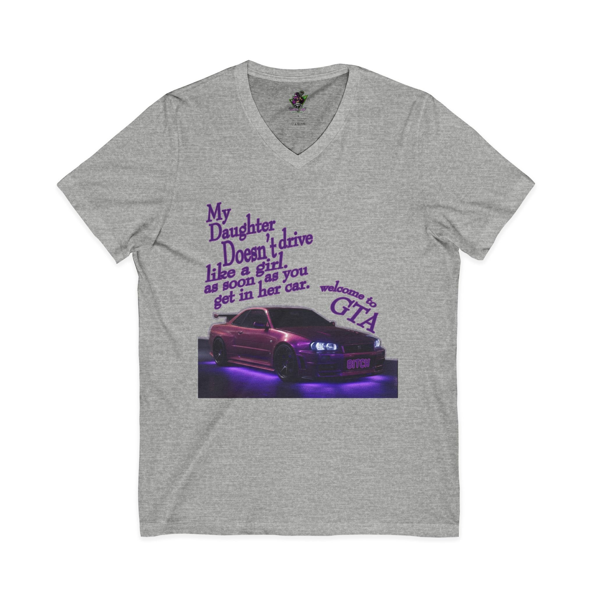 Daughter Doesn't Drive Like A Girl Purple / V-Neck Tee