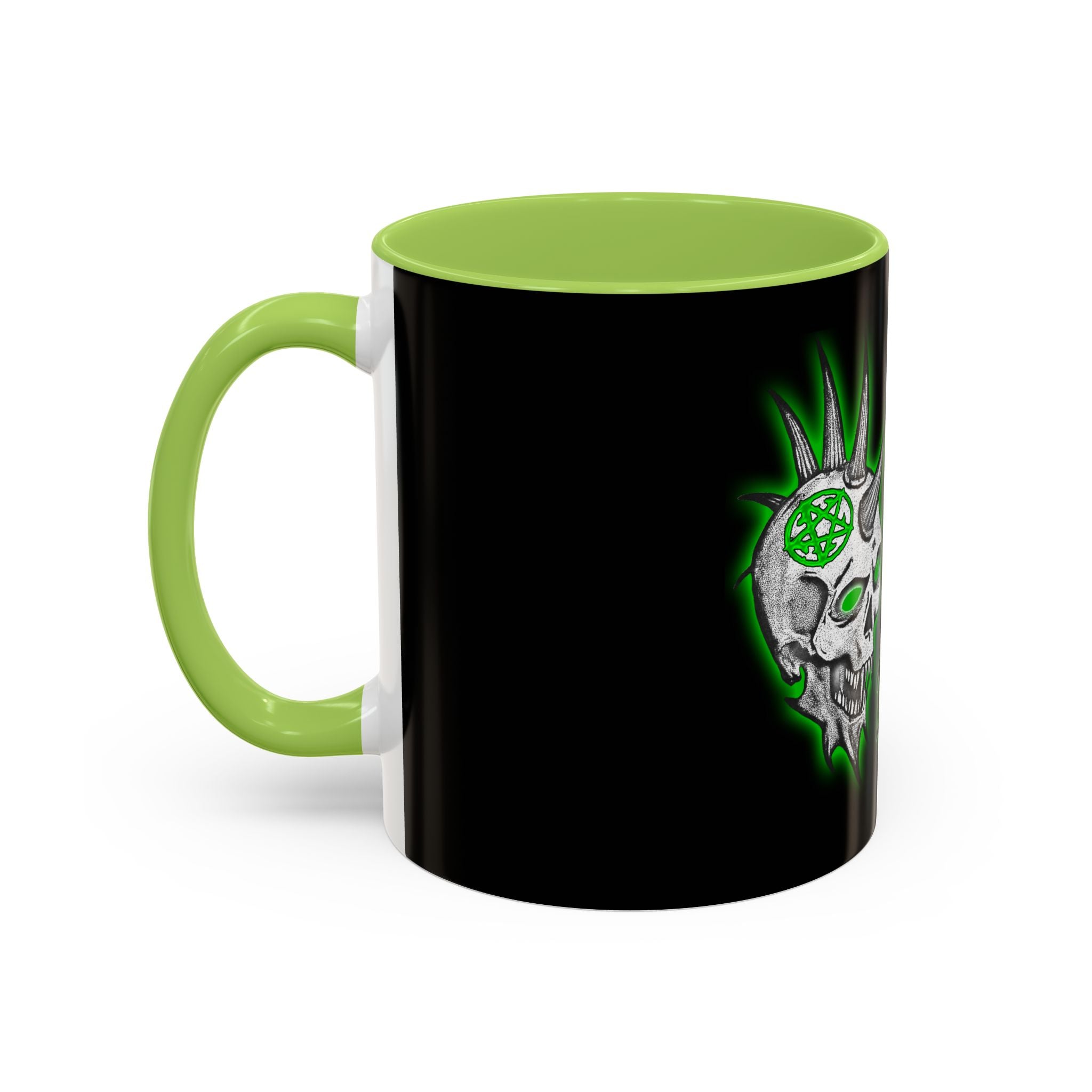 2/3 Evil Punk Skull / Accent Coffee Mug 11/15oz
