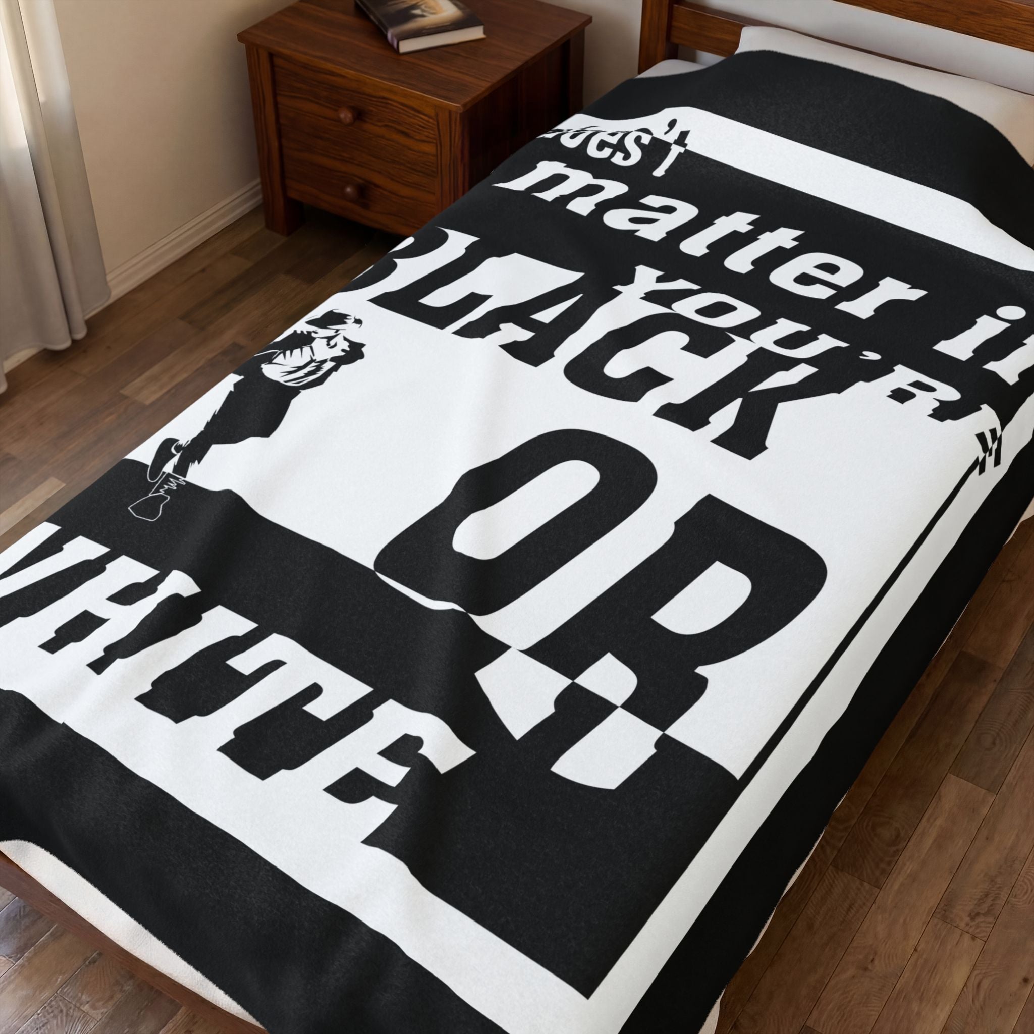 Black Or White / Velveteen Plush Blanket