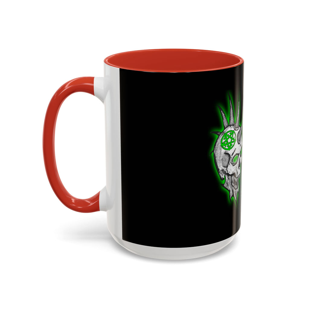 2/3 Evil Punk Skull / Accent Coffee Mug 11/15oz