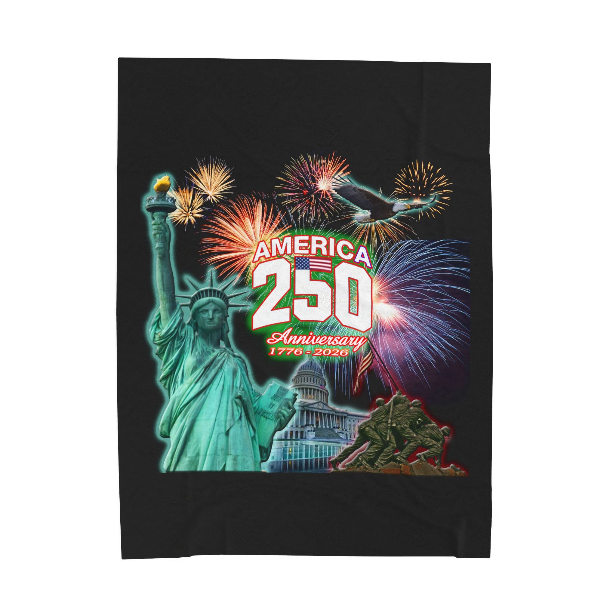 Statue of Liberty 250th / Velveteen Plush Blanket