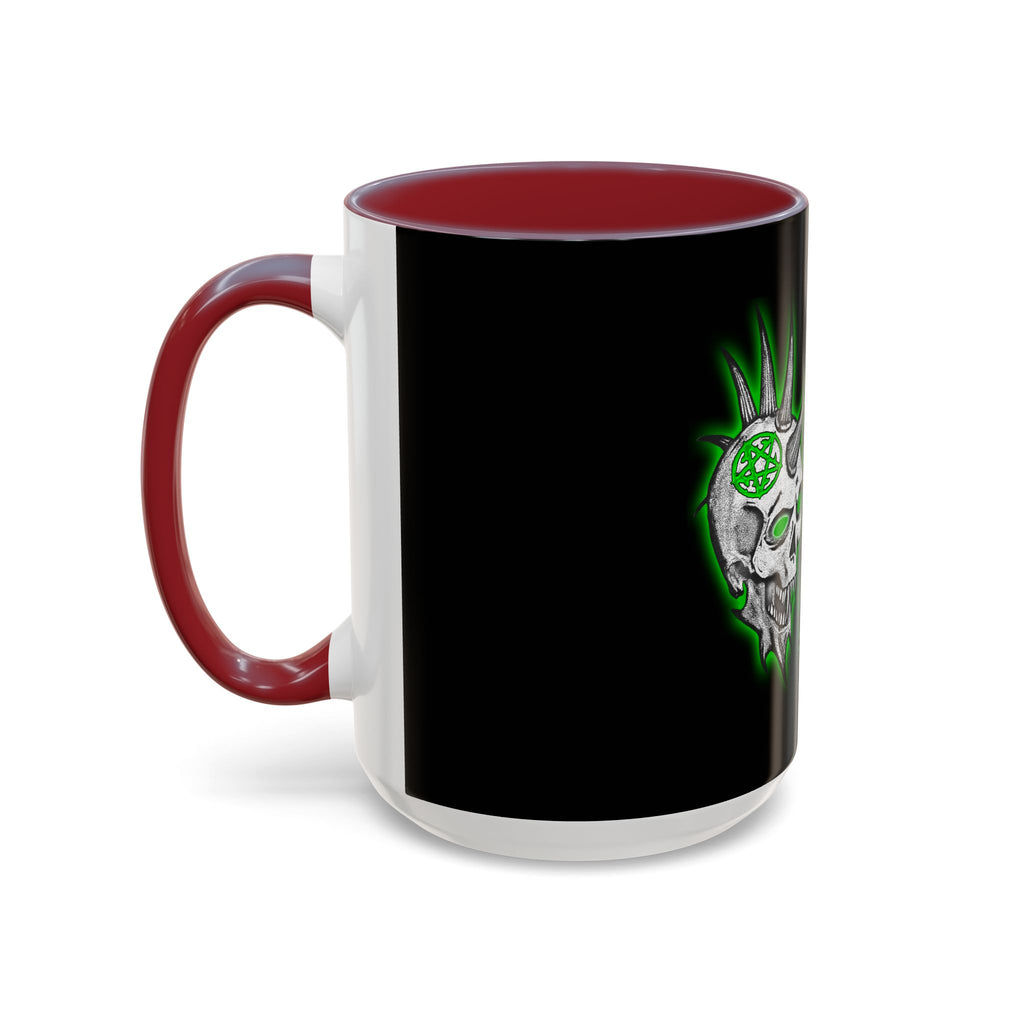 2/3 Evil Punk Skull / Accent Coffee Mug 11/15oz