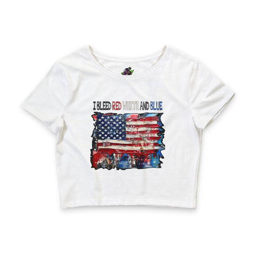 Bleed Red White & Blue / Crop Top