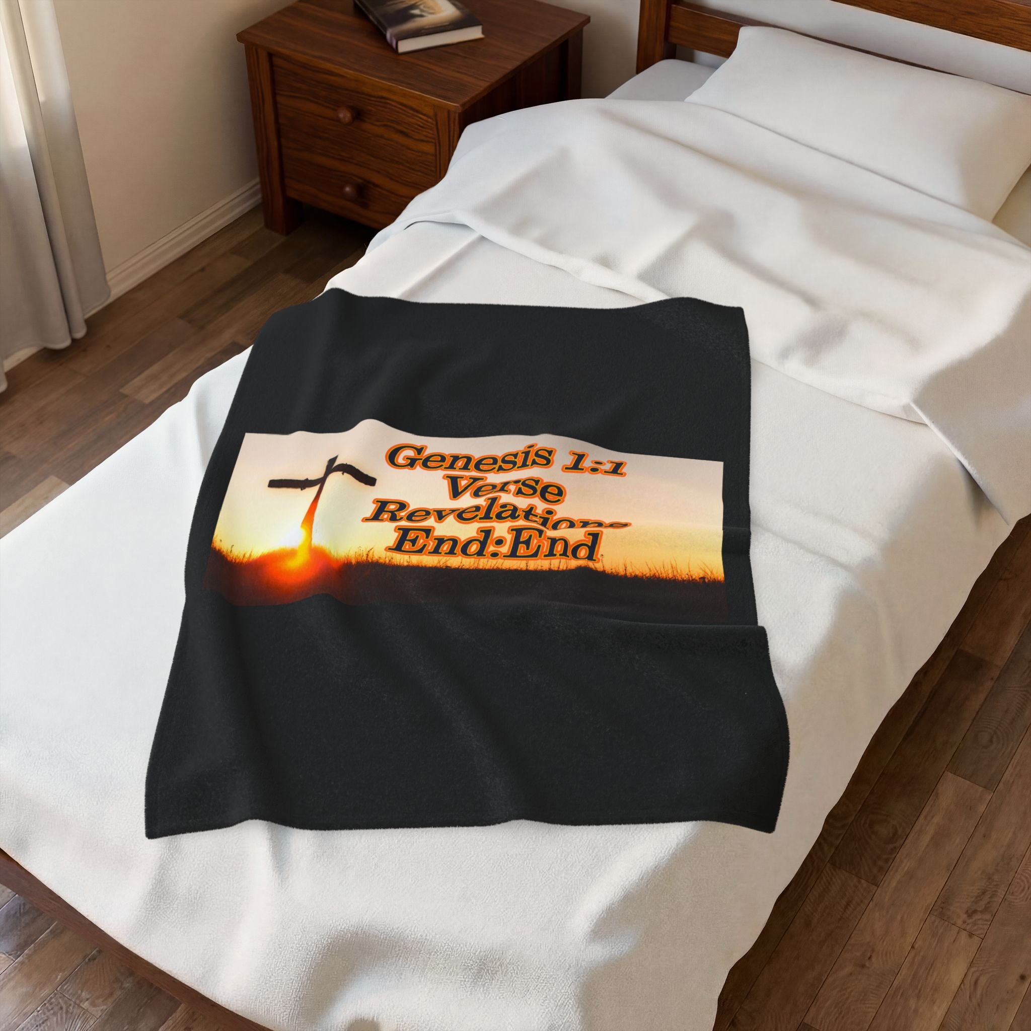 Genesis 1:1 / Revelations End:End / Velveteen Plush Blanket
