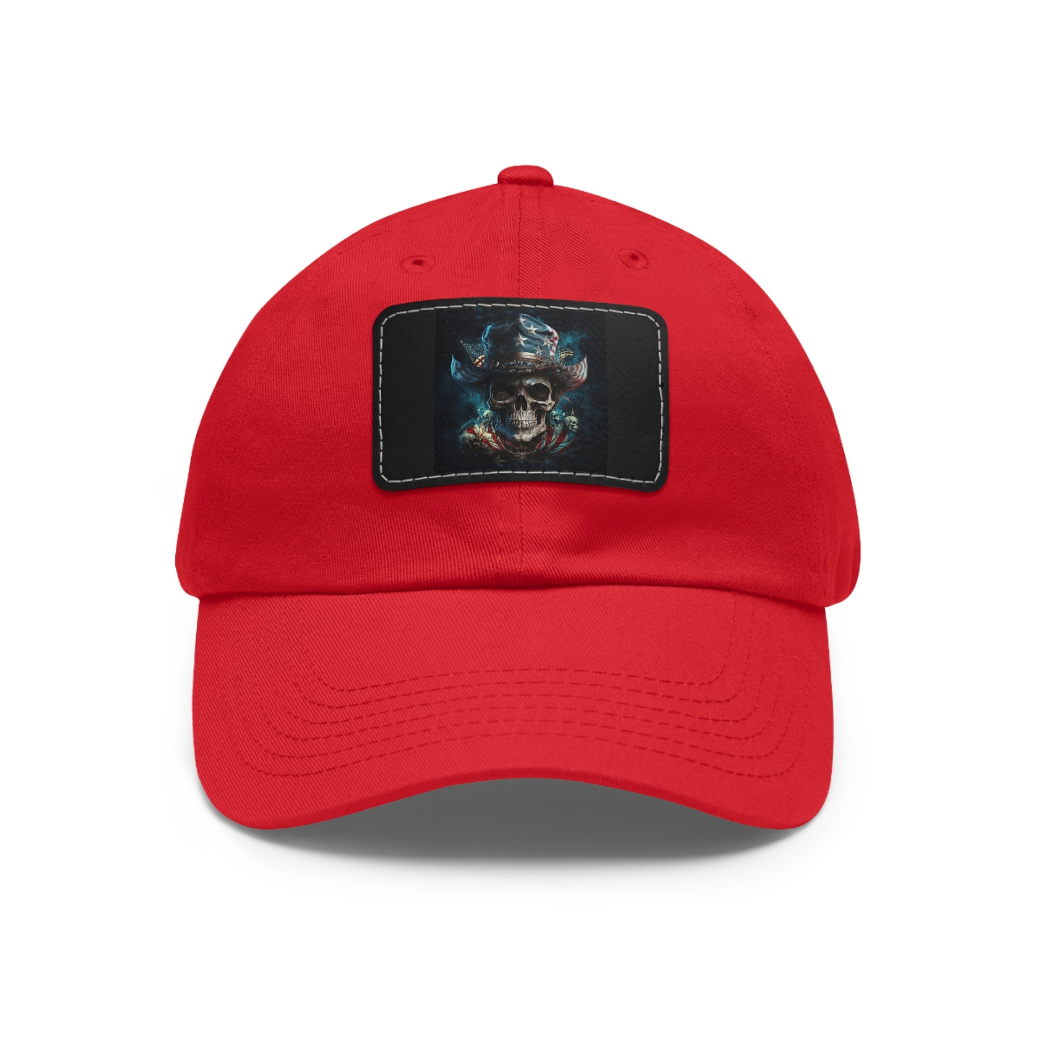 Skull Cowboy / Leather Patch Hat