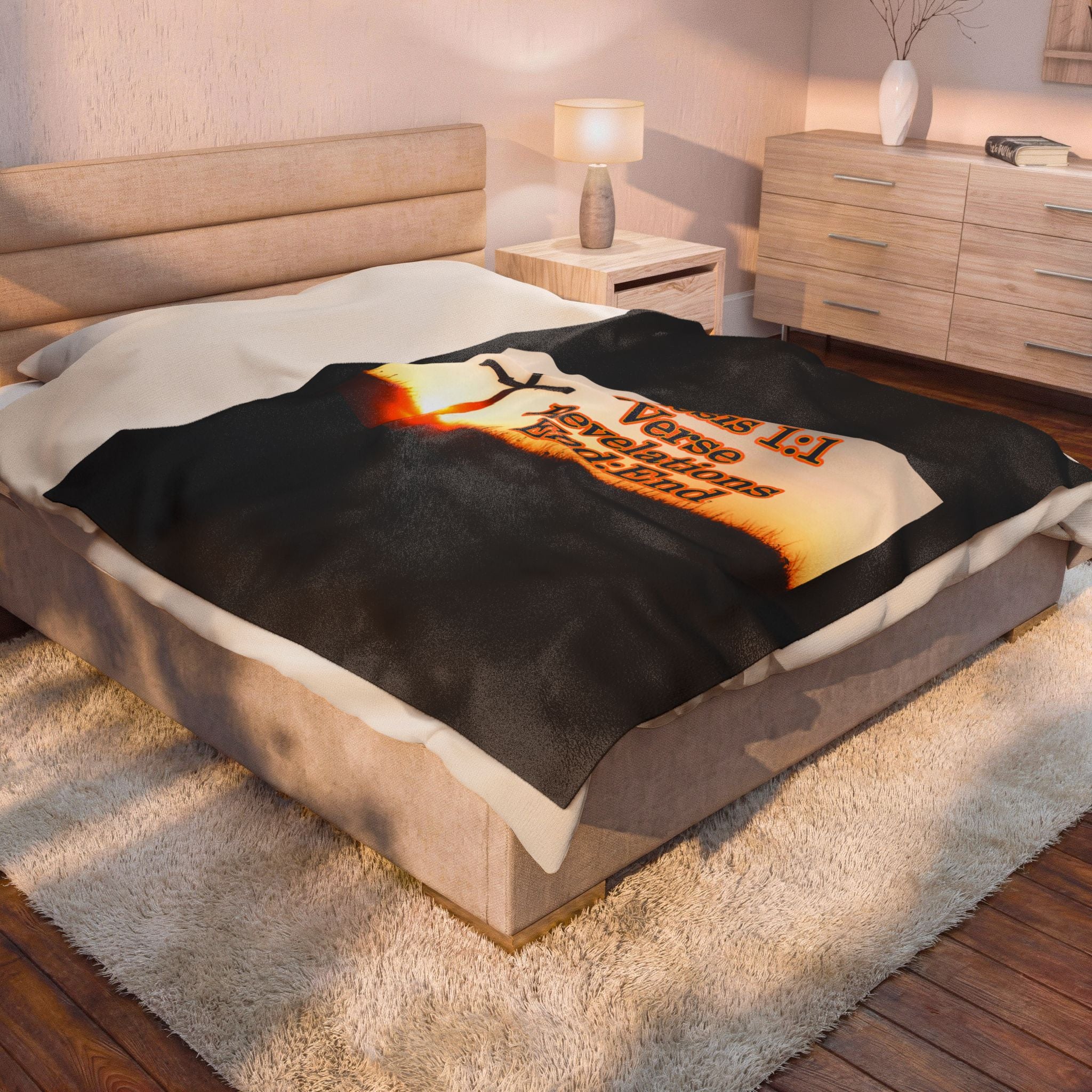 Genesis 1:1 / Revelations End:End / Velveteen Plush Blanket