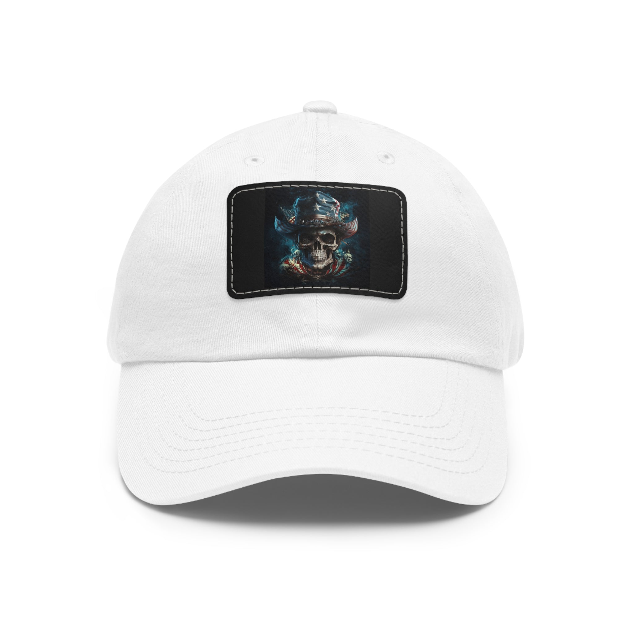Skull Cowboy / Leather Patch Hat