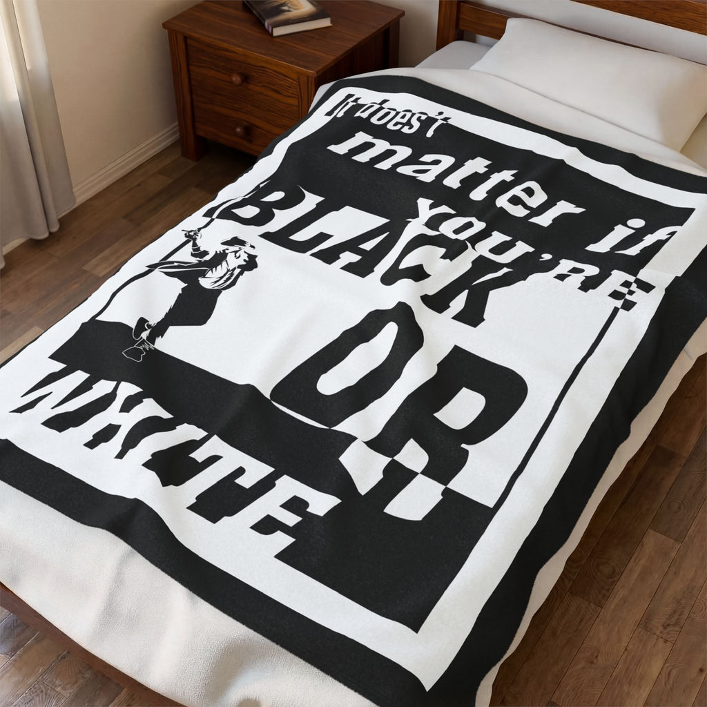 Black Or White / Velveteen Plush Blanket