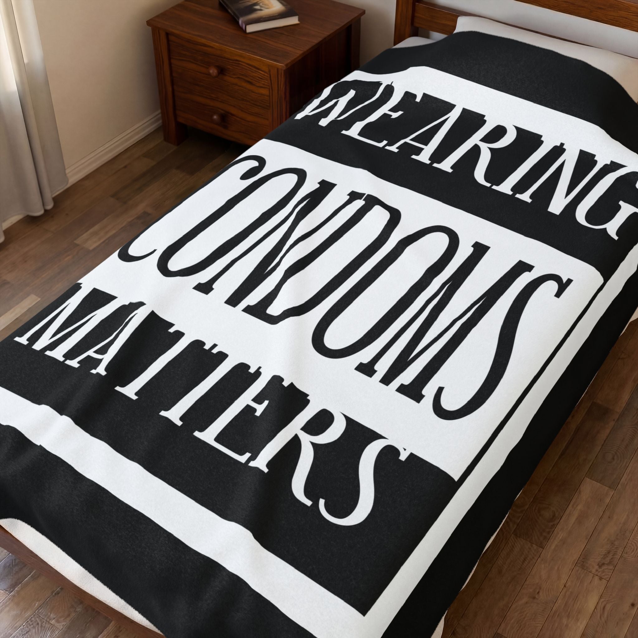 Wearing Condoms Matters / Velveteen Plush Blanket