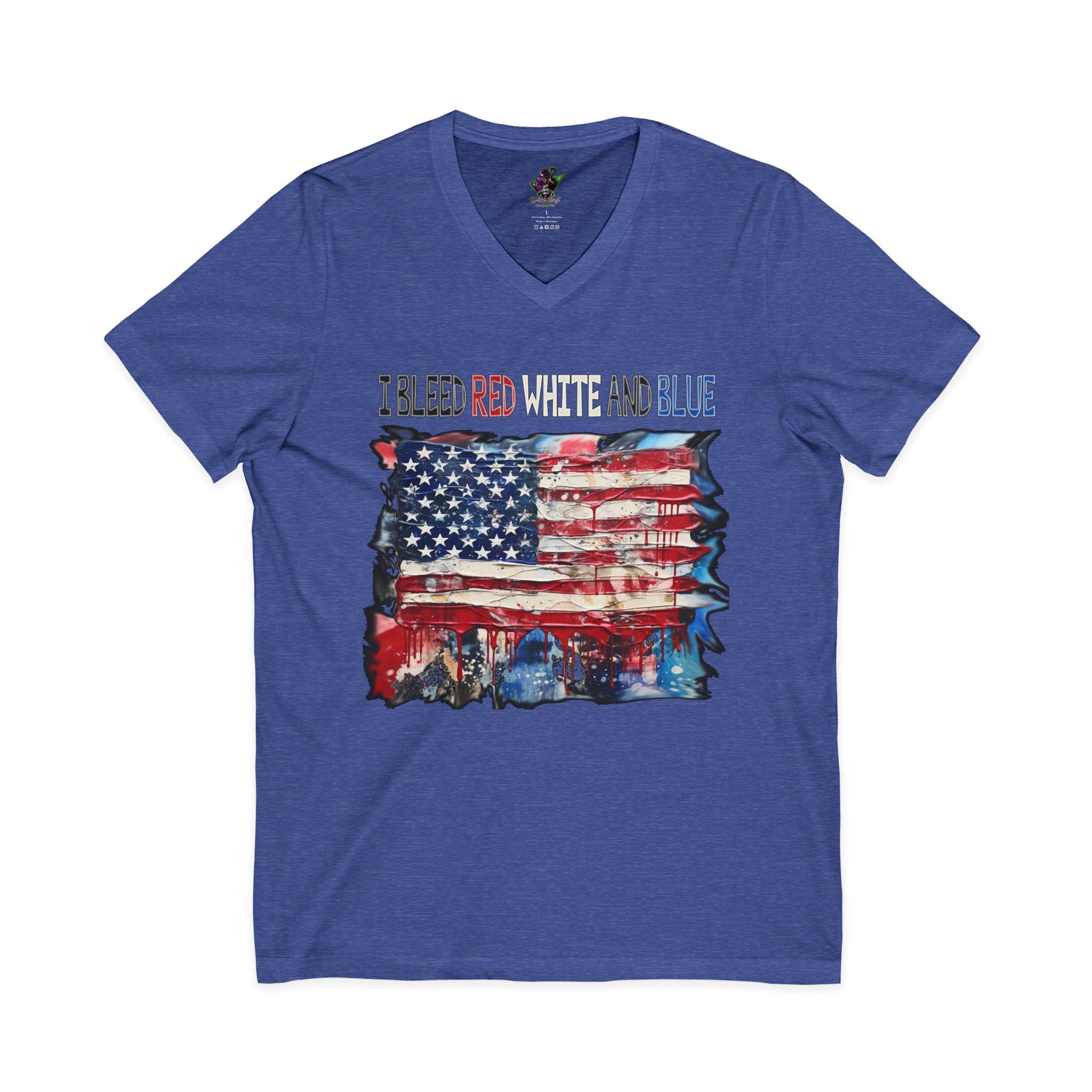 Bleed Red White & Blue / V‑Neck Tee