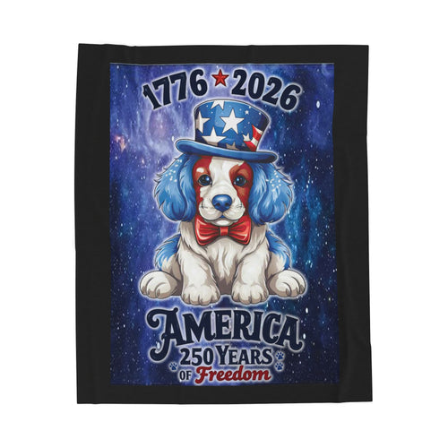 American Puppy 250th / Velveteen Plush Blanket