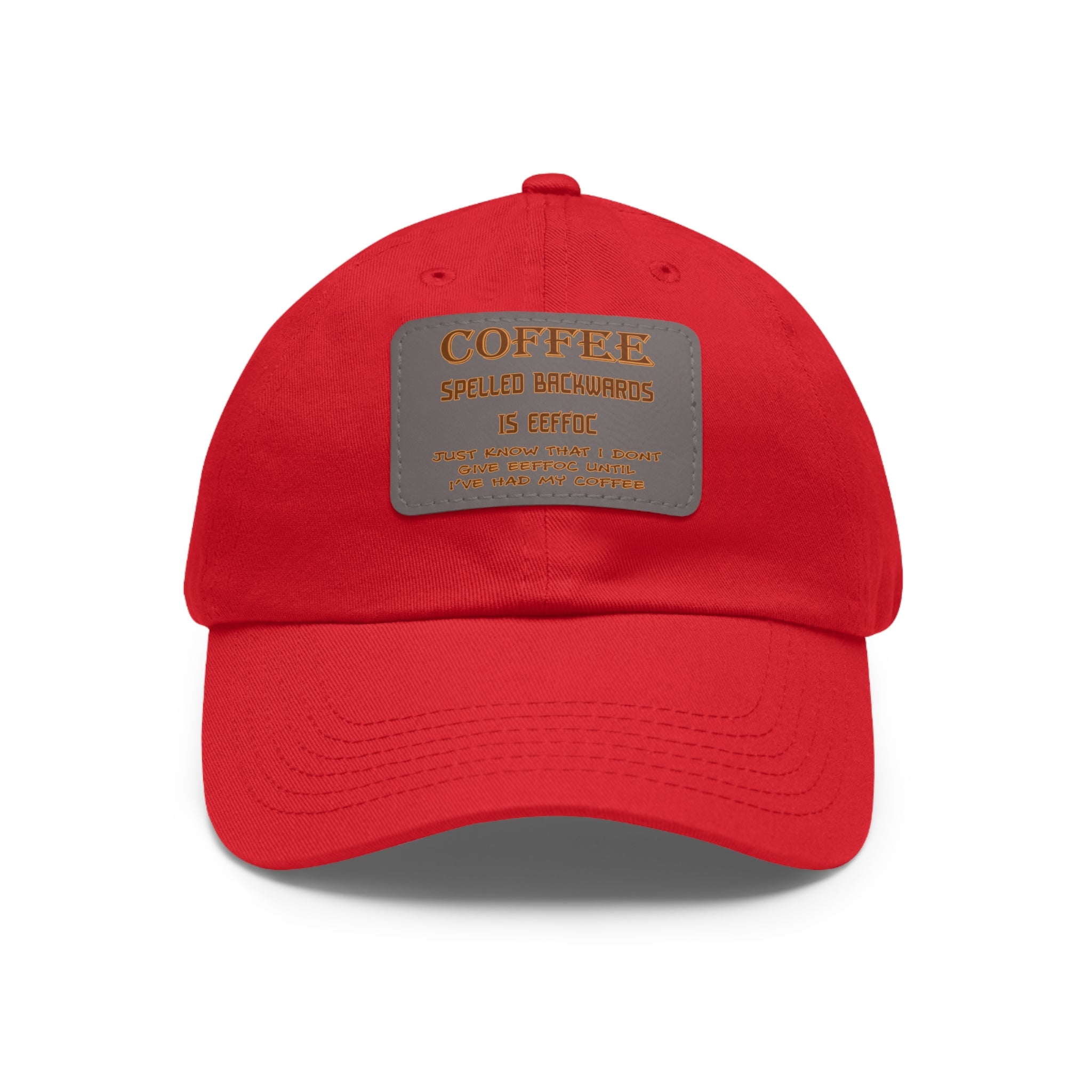 Coffee Spelled Backwards Is EEFFOC/ Leather Patch
