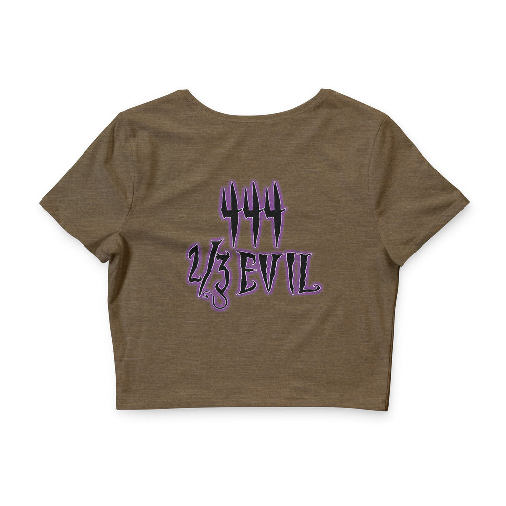 2/3 Evil Gothic Purple Script / Crop Tee