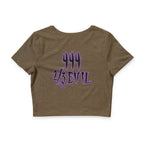 2/3 Evil Gothic Purple Script / Crop Tee