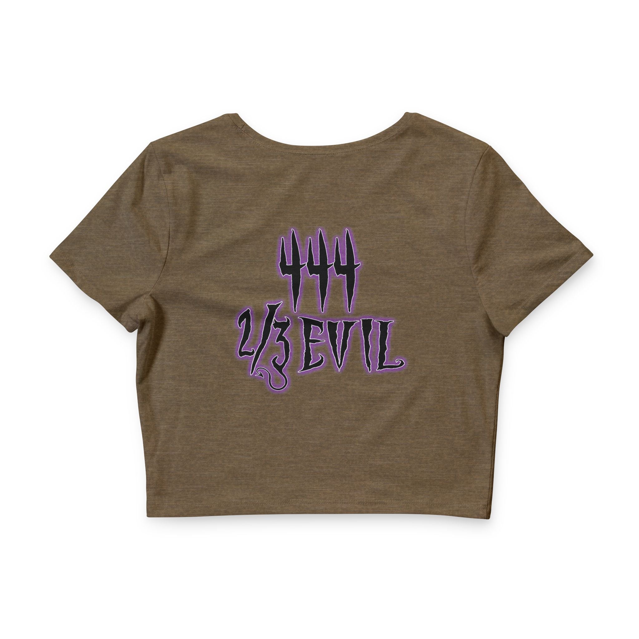 2/3 Evil Gothic Purple Script / Crop Tee