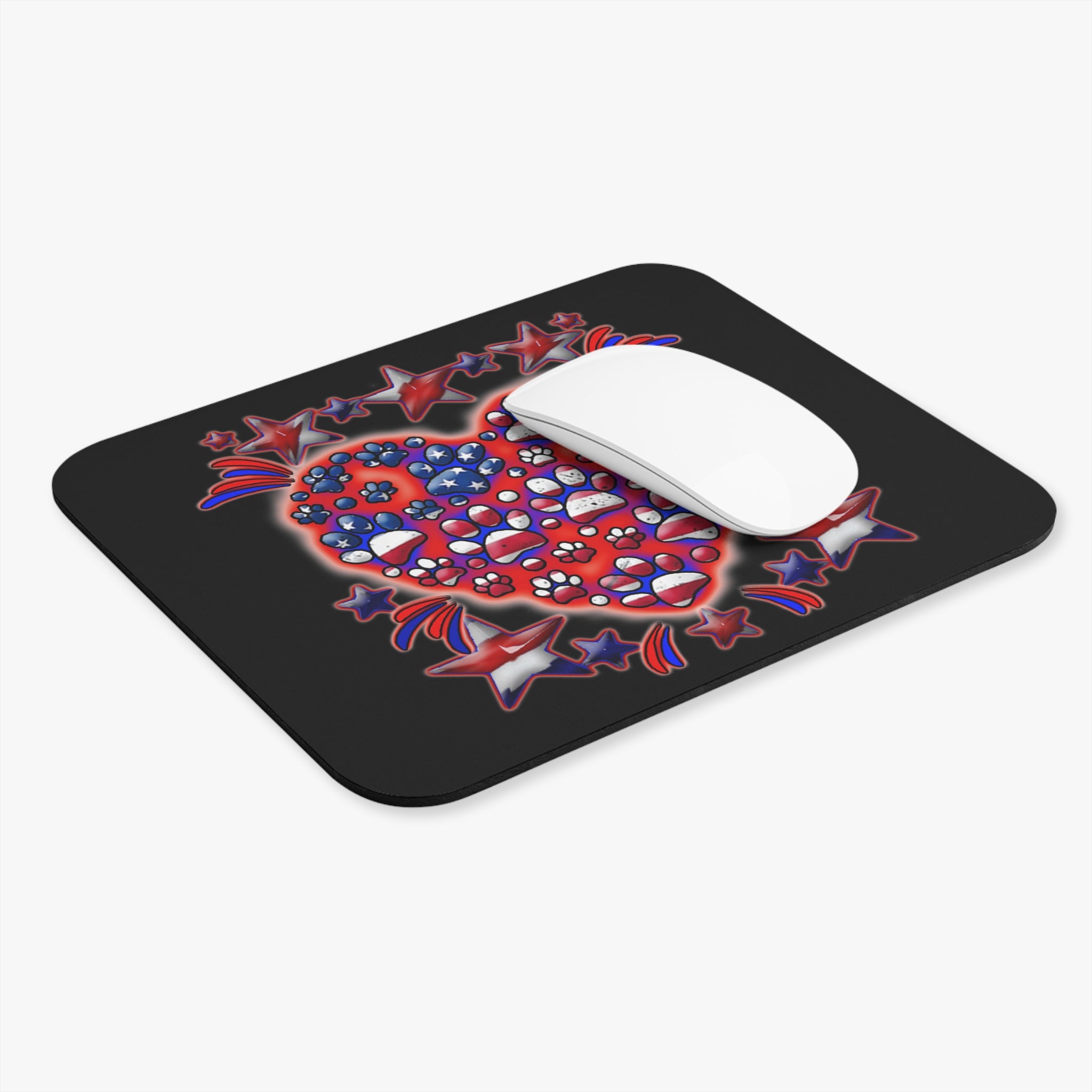 Patriotic Dog Heart / Gaming Mouse Pad