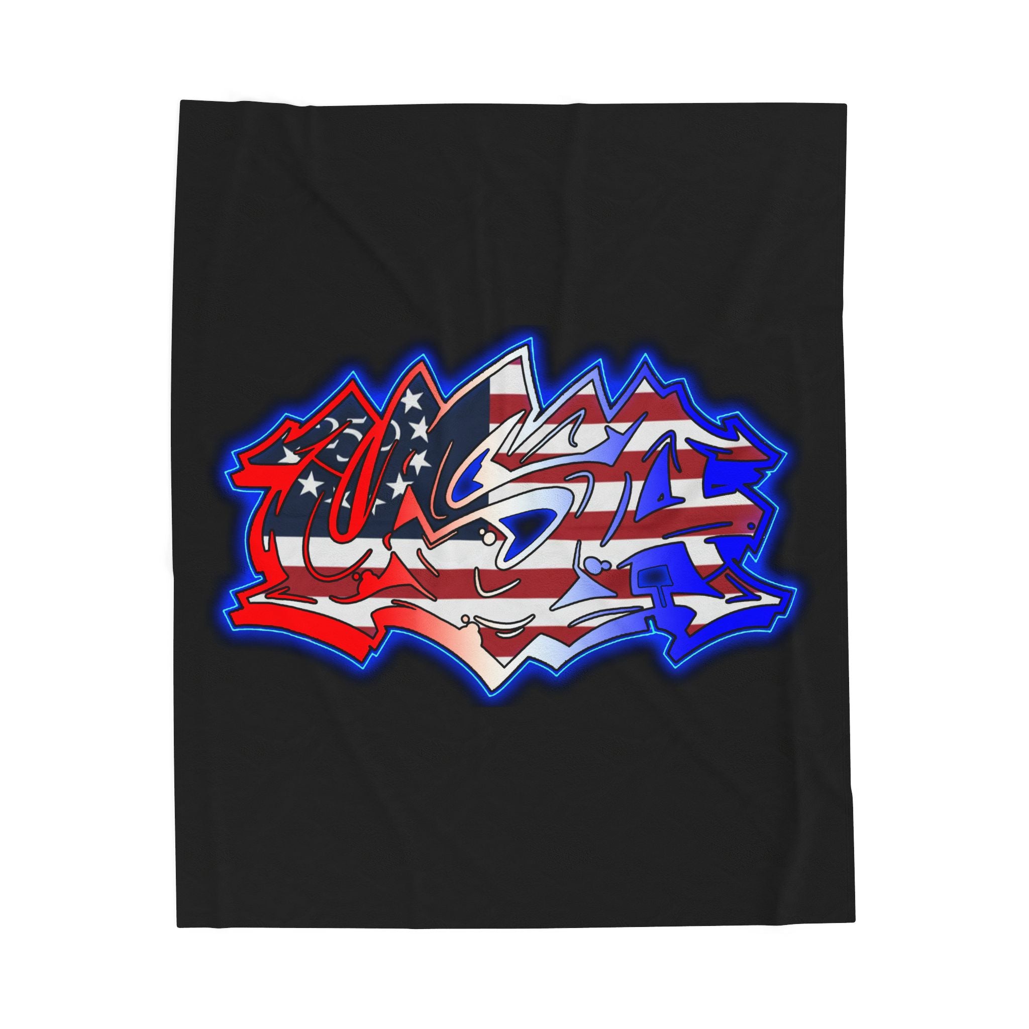 USA Graffiti / Velveteen Plush Blanket