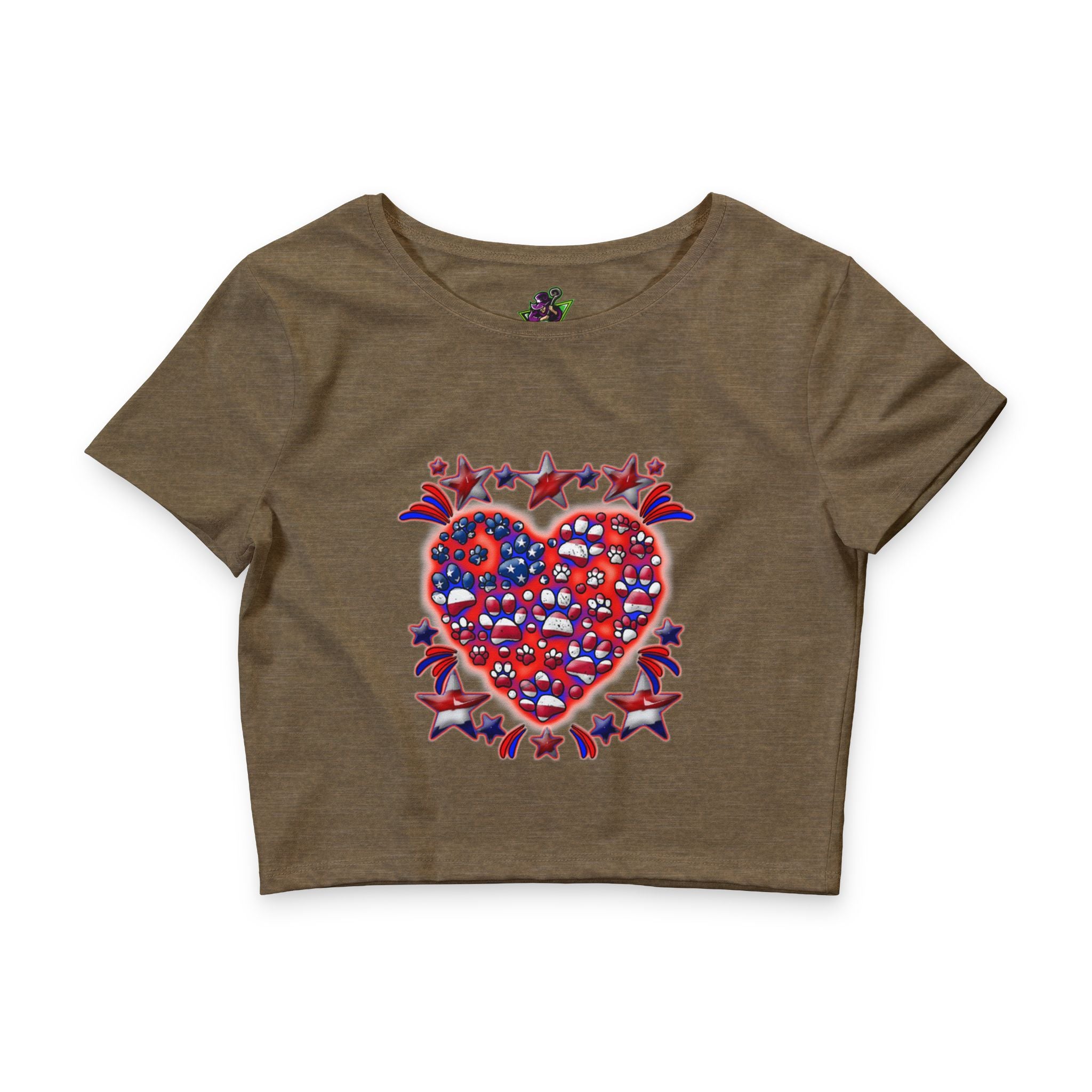 Patriotic Dog Heart / Crop Top