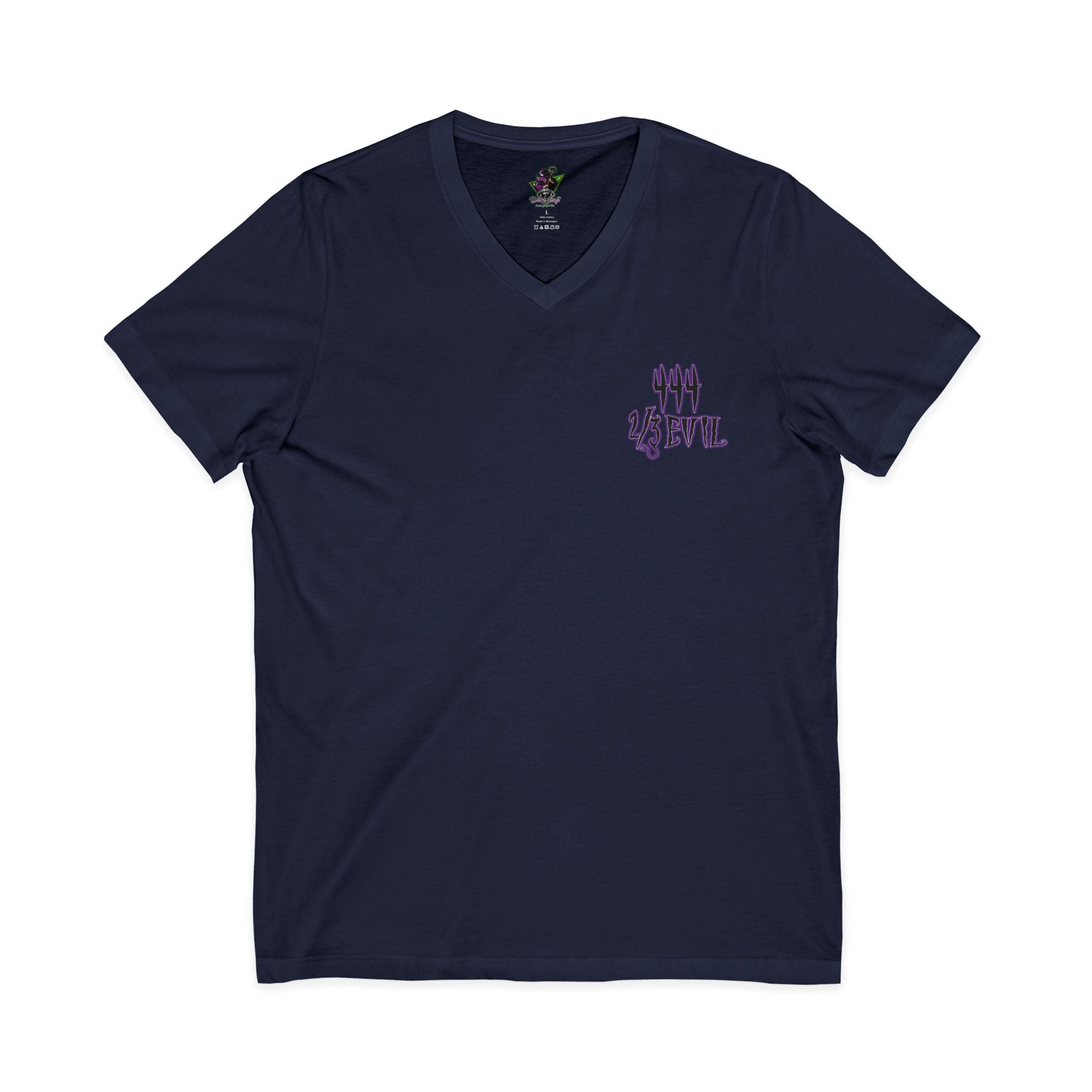 2/3 Evil Gothic Purple Script / V-Neck Tee