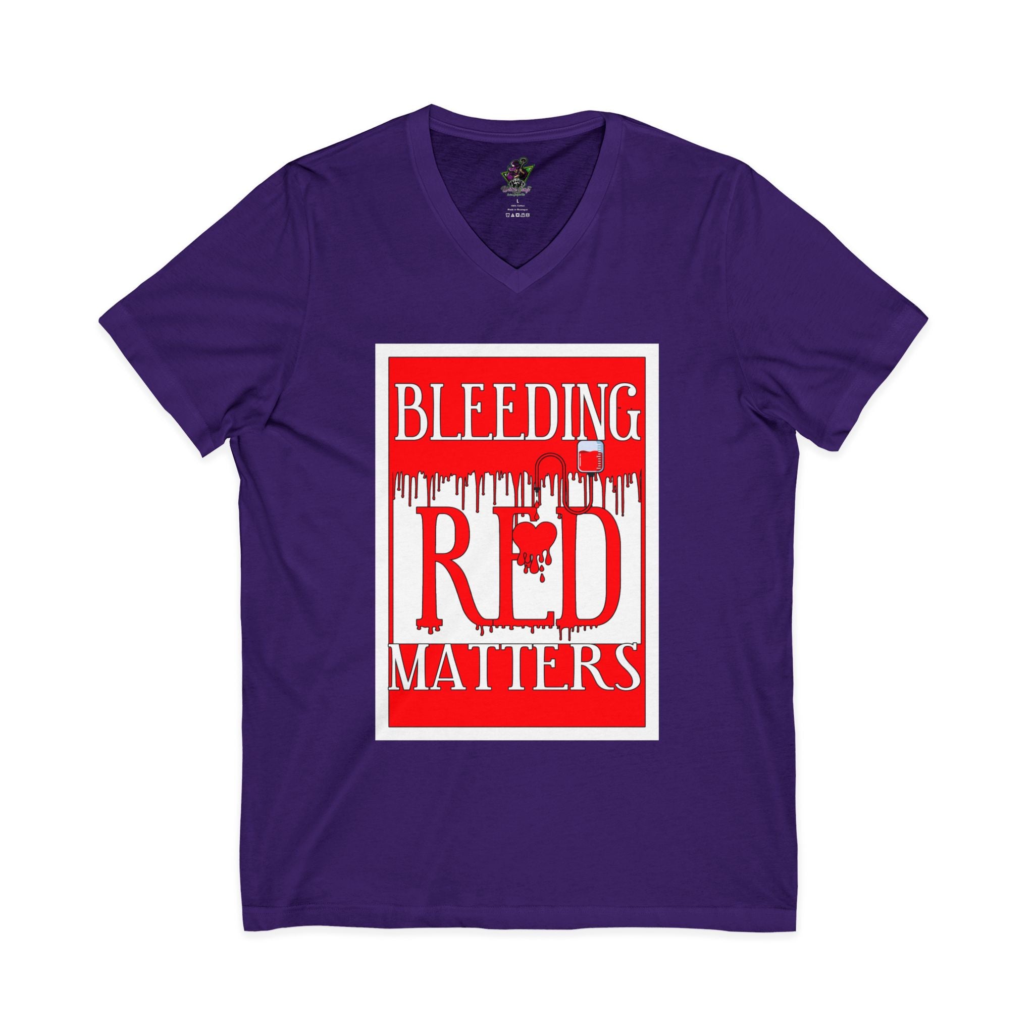 Bleeding Red Matters / V-Neck Tee