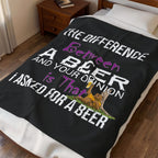 Difference Between Beer / Velveteen Plush Blanket
