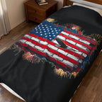 American Brick Flag / Velveteen Plush Blanket