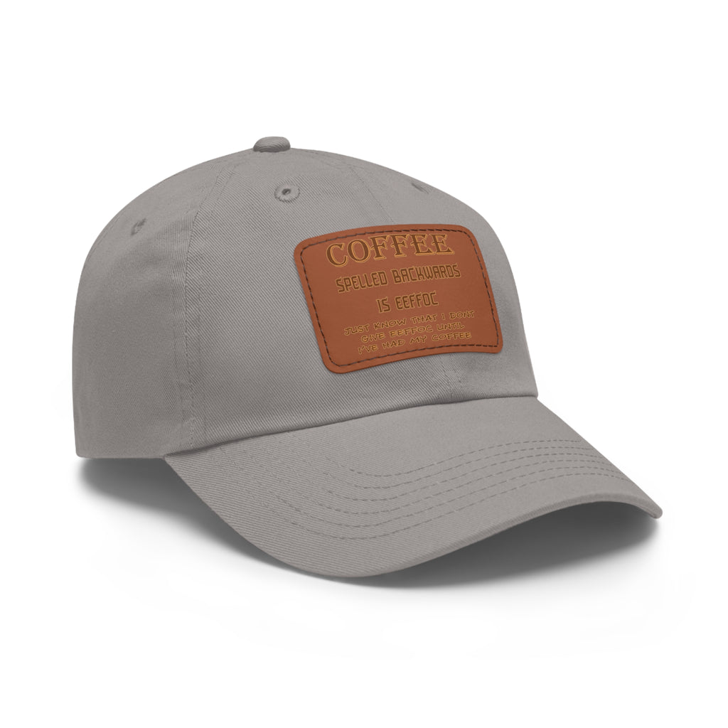 Coffee Spelled Backwards Is EEFFOC/ Leather Patch