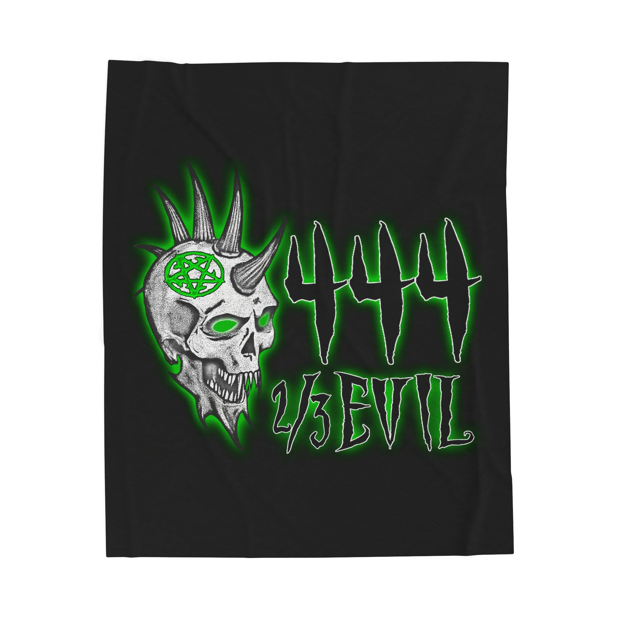 2/3 Evil Punk Skull / Velveteen Plush Blanket