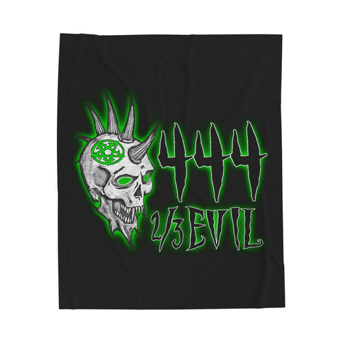 2/3 Evil Punk Skull / Velveteen Plush Blanket